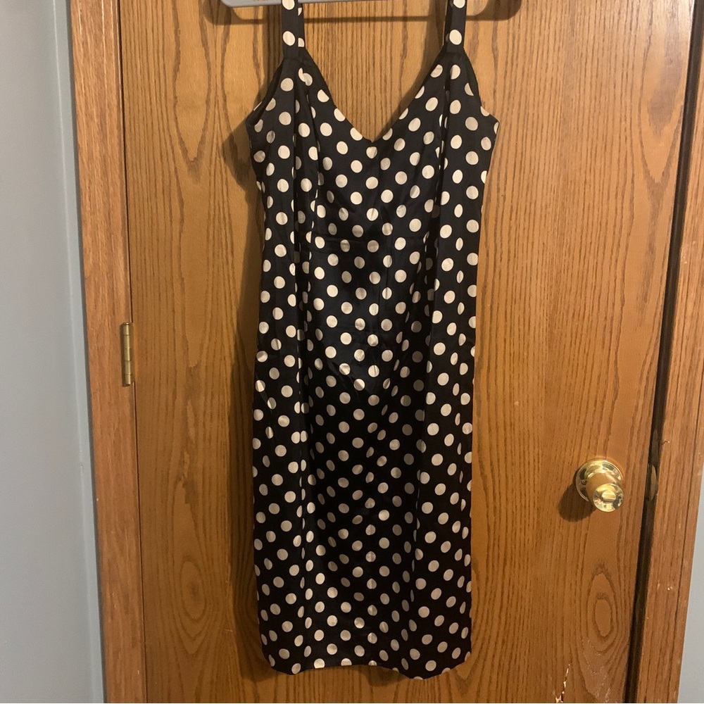 100% silk vintage polka dot dress size 12
